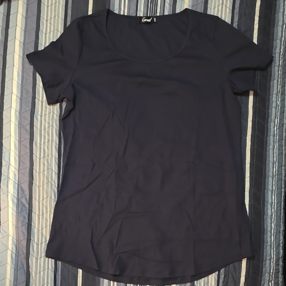 Navy Scoop Neck Tee - Classic Women's Top